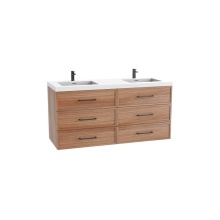 Madeli B825-60D-002-NW-NP-00 - Legend 60D'' Wall hung Vanity Cabinet Natural Walnut Finish/HW: No Handles