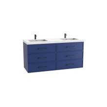 Madeli B825-60D-002-SA-HY-PC - Legend 60D'' Wall hung Vanity Cabinet Sapphire Finish/HW: Polished Chrome(PC)