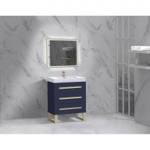 Madeli B830-24-001-LS-SA-NP-PC - Icon 24'' Free standing Vanity Cabinet in Sapphire/HW: Polished Chrome(PC)