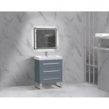 Madeli B830-24-001-LS-TG-NP-PC - Icon 24'' Free standing Vanity Cabinet in Studio Grey/HW: Polished Chrome(PC)