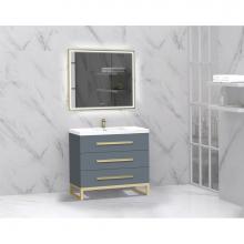 Madeli B830-36-001-LC-TG-HP-PC - Icon 36'' Free standing Vanity Cabinet in Studio Grey/HW: Polished Chrome(PC)