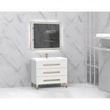 Madeli B830-36-001-LL-WH-HP-PC - Icon 36'' Free standing Vanity Cabinet in White/HW: Polished Chrome(PC)