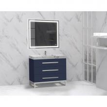 Madeli B830-42-001-LC-SA-HP-PC - Icon 42'' Free standing Vanity Cabinet in Sapphire/HW: Polished Chrome(PC)