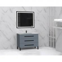 Madeli B830-42-001-LL-TG-HP-PC - Icon 42'' Free standing Vanity Cabinet in Studio Grey/HW: Polished Chrome(PC)