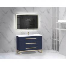 Madeli B830-48C-001-LC-SA-HP-PC - Icon 48C'' Free standing Vanity Cabinet in Sapphire/HW: Polished Chrome(PC)
