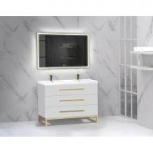 Madeli B830-48D-001-LC-WH-NP-PC - Icon 48D'' Free standing Vanity Cabinet in White/HW: Polished Chrome(PC)