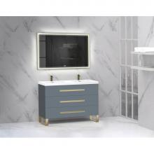 Madeli B830-48D-001-LS-TG-HP-PC - Icon 48D'' Free standing Vanity Cabinet in Studio Grey/HW: Polished Chrome(PC)