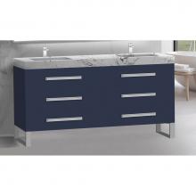 Madeli B830-72D-001-LS-SA-NP-PC - Icon 72D'' Free standing Vanity Cabinet in Sapphire/HW: Polished Chrome(PC)