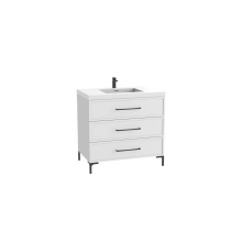 Madeli B835-36-001-LY-WH-HY-PC - Marquis 36'' Free standing Vanity Cabinet in White/HW: Polished Chrome(PC)