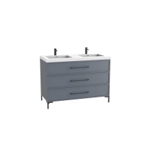 Madeli B835-48D-001-LY-TG-HY-PC - Marquis 48D'' Free standing Vanity Cabinet in Studio Grey/HW: Polished Chrome(PC)
