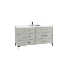 Madeli B835-60C-001-LY-CG-HY-PC - Marquis 60C'' Free standing Vanity Cabinet in Coastal Grey/HW: Polished Chrome(PC)