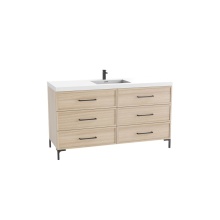 Madeli B835-60C-001-LY-NO-HY-PC - Marquis 60C'' Free standing Vanity Cabinet in Natural Oak/HW: Polished Chrome(PC)