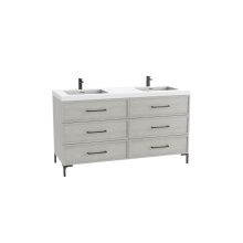 Madeli B835-72D-001-LY-CG-HY-PC - Marquis 72D'' Free standing Vanity Cabinet in Coastal Grey/HW: Polished Chrome(PC)