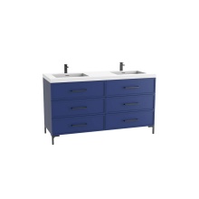 Madeli B835-72D-001-LY-SA-HY-PC - Marquis 72D'' Free standing Vanity Cabinet in Sapphire/HW: Polished Chrome(PC)