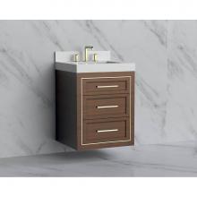 Madeli B855-24-002-BR-HY-MB - Madeli Renaissance 24'' Wall hung Vanity Cabinet in Brandy/HW: Handles Matte Black(MB)