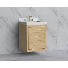Madeli B855-24-002-NO-HR-BN - Madeli Renaissance 24'' Wall hung Vanity Cabinet in Natural Oak/HW: Handles Brushed Nick