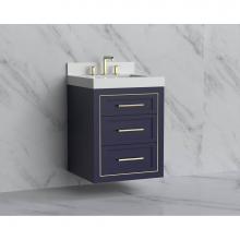 Madeli B855-24-002-SA-HY-PN - Madeli Renaissance 24'' Wall hung Vanity Cabinet in Sapphire/HW: Handles Polished Nickel