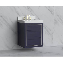 Madeli B855-24-002-SA-NP-PC - Renaissance 24'' Wall hung Vanity Cabinet in Sapphire - No Handles - Inlay in Polished C