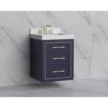 Madeli B855-24-002-SA-HR-PC - Renaissance 24'' Wall hung Vanity Cabinet in Sapphire/HW: Handles Polished Chrome(PC)