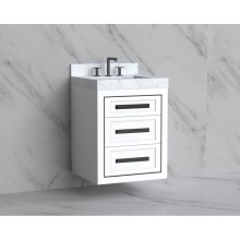 Madeli B855-24-002-WH-HP-BN - Renaissance 24'' Wall hung Vanity Cabinet in White/HW: Handles Brushed Nickel(BN)