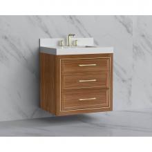 Madeli B855-30-002-NW-HR-PC - Madeli Renaissance 30'' Wall hung Vanity Cabinet in Natural Walnut/HW:Handles Polished C
