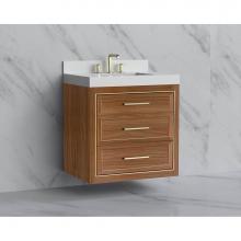 Madeli B855-30-002-NW-HY-PC - Madeli Renaissance 30'' Wall hung Vanity Cabinet in Natural Walnut/HW: Handles Polished