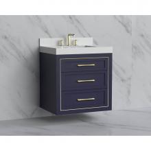 Madeli B855-30-002-SA-HR-PC - Madeli Renaissance 30'' Wall hung Vanity Cabinet in Sapphire/HW: Handles Polished Chrome