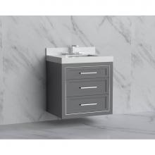 Madeli B855-30-002-TG-HY-PC - Madeli Renaissance 30'' Wall hung Vanity Cabinet in Studio Grey/HW: Handles Polished Chr