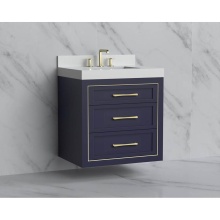 Madeli B855-30-002-SA-HR-PC - Renaissance 30'' Wall hung Vanity Cabinet in Sapphire/HW: Handles Polished Chrome(PC)