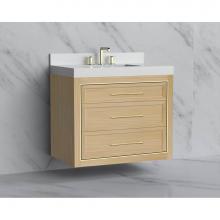 Madeli B855-36-002-NO-HR-PC - Madeli Renaissance 36'' Wall hung Vanity Cabinet in Natural Oak/HW: Handles Polished Chr