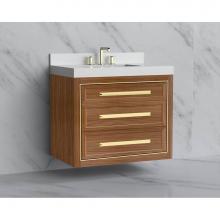 Madeli B855-36-002-NW-HP-BN - Madeli Renaissance 36'' Wall hung Vanity Cabinet in Natural Walnut/HW: Handles Brushed N