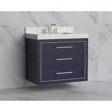 Madeli B855-36-002-SA-HY-PN - Madeli Renaissance 36'' Wall hung Vanity Cabinet in Sapphire/HW: Handles Polished Nickel