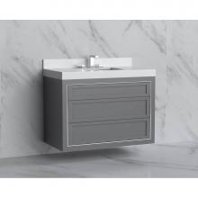 Madeli B855-36-002-TG-NP-PC - Madeli Renaissance 36'' Wall hung Vanity Cabinet in Studio Grey - No Handles - Inlay in