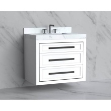 Madeli B855-36-002-WH-HP-BN - Renaissance 36'' Wall hung Vanity Cabinet in White/HW: Handles Brushed Nickel(BN)