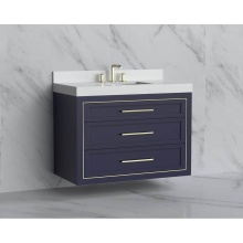Madeli B855-42-002-SA-HY-PC - Renaissance 42'' Wall hung Vanity Cabinet in Sapphire/HW: Handles Polished Chrome(PC)