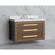 Madeli B855-48C-002-BR-HP-SB - Madeli Renaissance 48C'' Wall hung Vanity Cabinet in Brandy/HW: Handles Satin Brass(SB)