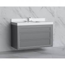 Madeli B855-48C-002-TG-NP-PC - Madeli Renaissance 48C'' Wall hung Vanity Cabinet in Studio Grey - No Handles - Inlay in