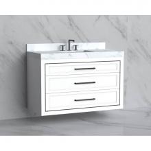 Madeli B855-48C-002-WH-HY-PC - Madeli Renaissance 48C'' Wall hung Vanity Cabinet in White/HW: Handles Polished Chrome(P