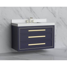 Madeli B855-48C-002-SA-HP-PC - Renaissance 48C'' Wall hung Vanity Cabinet in Sapphire/HW: Handles Polished Chrome(PC)