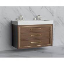 Madeli B855-48D-002-BR-HR-PN - Madeli Renaissance 48D'' Wall hung Vanity Cabinet in Brandy/HW: Handles Polished Nickel(