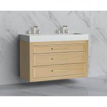 Madeli B855-48D-002-NO-HY-MB - Madeli Renaissance 48D'' Wall hung Vanity Cabinet in Natural Oak/HW: Handles Matte Black