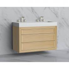 Madeli B855-48D-002-NO-NP-PC - Renaissance 48D'' Wall hung Vanity Cabinet in Natural Oak/HW: No Handles - Inlay Polishe
