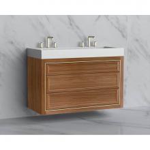 Madeli B855-48D-002-NW-NP-SB - Madeli Renaissance 48D'' Wall hung Vanity Cabinet in Natural Walnut/HW: No Handles - Inl