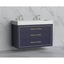Madeli B855-48D-002-SA-HR-PN - Renaissance 48D'' Wall hung Vanity Cabinet in Sapphire/HW: Handles Polished Nickel(PN)