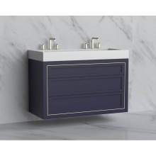 Madeli B855-48D-002-SA-NP-PC - Renaissance 48D'' Wall hung Vanity Cabinet in Sapphire - No Handles - Inlay in Polished