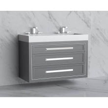 Madeli B855-48D-002-TG-HP-PC - Renaissance 48D'' Wall hung Vanity Cabinet in Studio Grey/HW: Handles Polished Chrome(PC