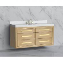 Madeli B855-60C-002-NO-HP-PC - Renaissance 60C'' Wall hung Vanity Cabinet in Natural Oak/HW: Handles Polished Chrome(PC