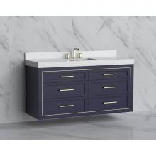 Madeli B855-60C-002-SA-HY-PC - Madeli Renaissance 60C'' Wall hung Vanity Cabinet in Sapphire/HW: Handles Polished Chrom