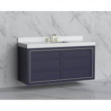 Madeli B855-60C-002-SA-NP-PN - Madeli Renaissance 60C'' Wall hung Vanity Cabinet in Sapphire - No Handles - Inlay in Po