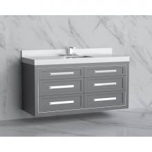 Madeli B855-60C-002-TG-HP-PC - Madeli Renaissance 60C'' Wall hung Vanity Cabinet in Studio Grey/HW: Handles Polished Ch